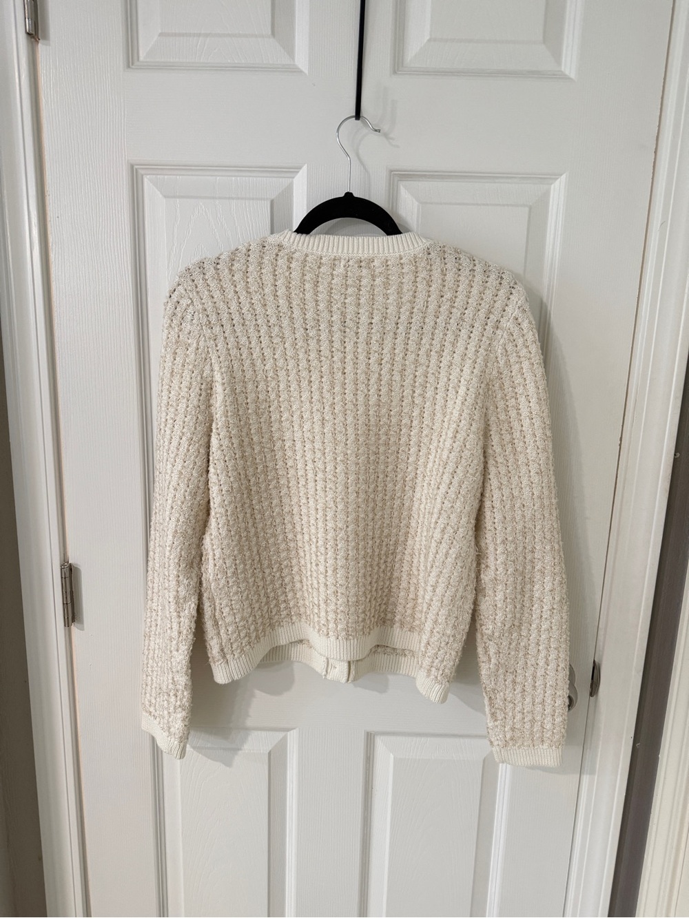 NWOT J. Crew Cream Textured Button-Front Cardigan - Picture 6 of 8